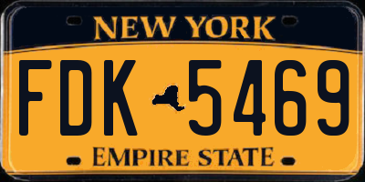 NY license plate FDK5469