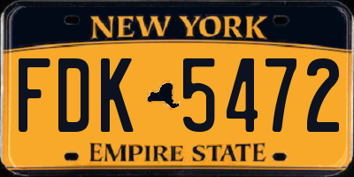 NY license plate FDK5472