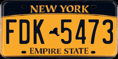 NY license plate FDK5473