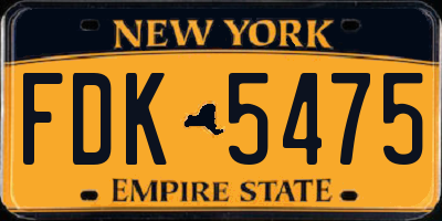 NY license plate FDK5475