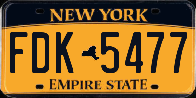 NY license plate FDK5477