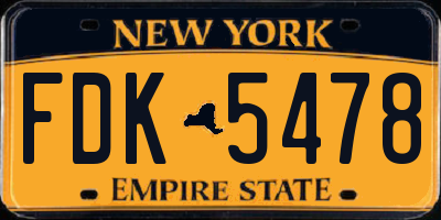 NY license plate FDK5478