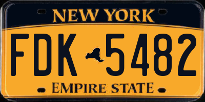 NY license plate FDK5482