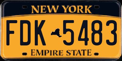 NY license plate FDK5483