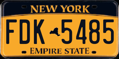 NY license plate FDK5485
