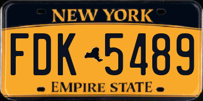 NY license plate FDK5489