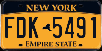 NY license plate FDK5491