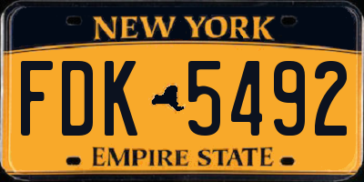 NY license plate FDK5492