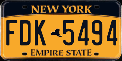 NY license plate FDK5494