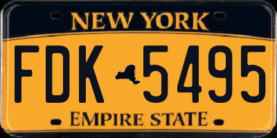 NY license plate FDK5495