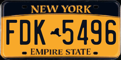 NY license plate FDK5496