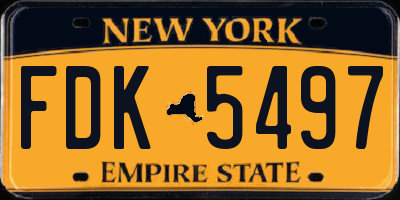 NY license plate FDK5497