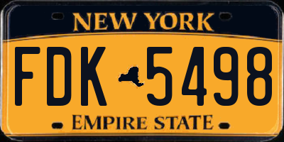 NY license plate FDK5498