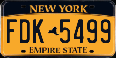 NY license plate FDK5499