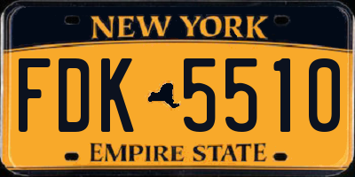 NY license plate FDK5510