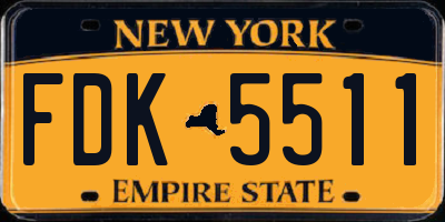 NY license plate FDK5511