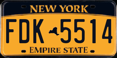 NY license plate FDK5514