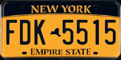 NY license plate FDK5515