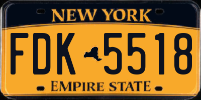 NY license plate FDK5518