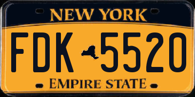 NY license plate FDK5520