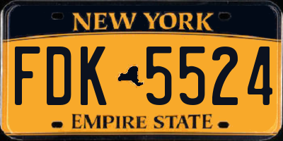 NY license plate FDK5524