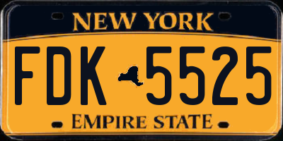 NY license plate FDK5525