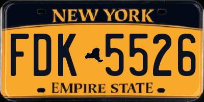 NY license plate FDK5526