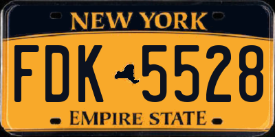 NY license plate FDK5528