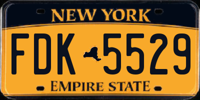 NY license plate FDK5529