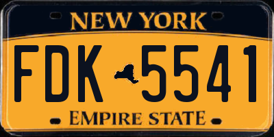 NY license plate FDK5541