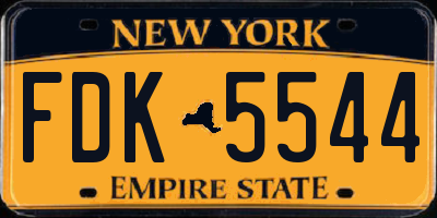 NY license plate FDK5544