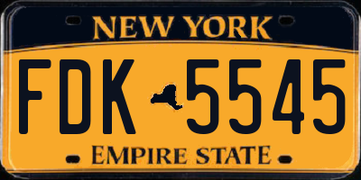 NY license plate FDK5545