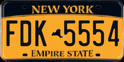 NY license plate FDK5554