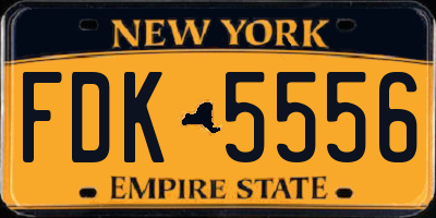 NY license plate FDK5556