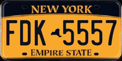 NY license plate FDK5557