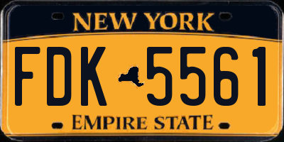 NY license plate FDK5561
