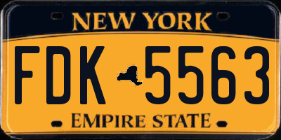 NY license plate FDK5563