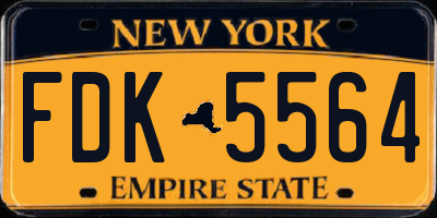 NY license plate FDK5564