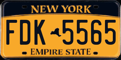 NY license plate FDK5565
