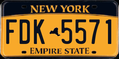 NY license plate FDK5571
