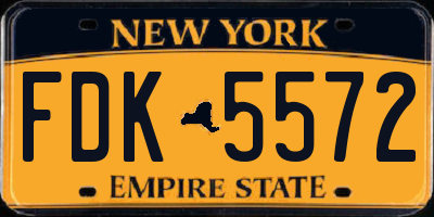 NY license plate FDK5572
