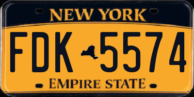 NY license plate FDK5574