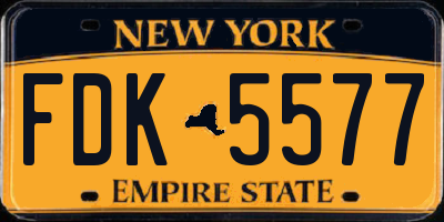 NY license plate FDK5577