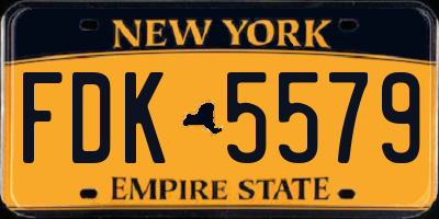 NY license plate FDK5579