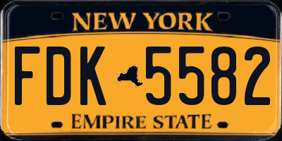 NY license plate FDK5582
