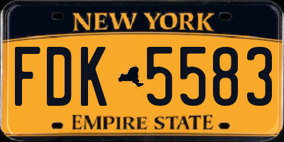 NY license plate FDK5583
