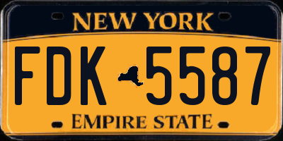NY license plate FDK5587