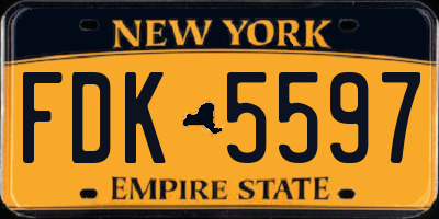 NY license plate FDK5597