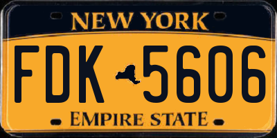 NY license plate FDK5606