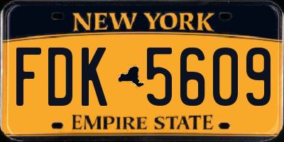 NY license plate FDK5609